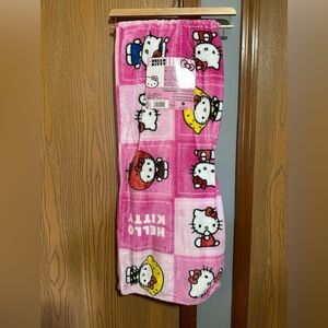 Hello Kitty Fruit Lemon Strawberry Checkered Pink Cloud Throw Blanket 60"x70"NWT